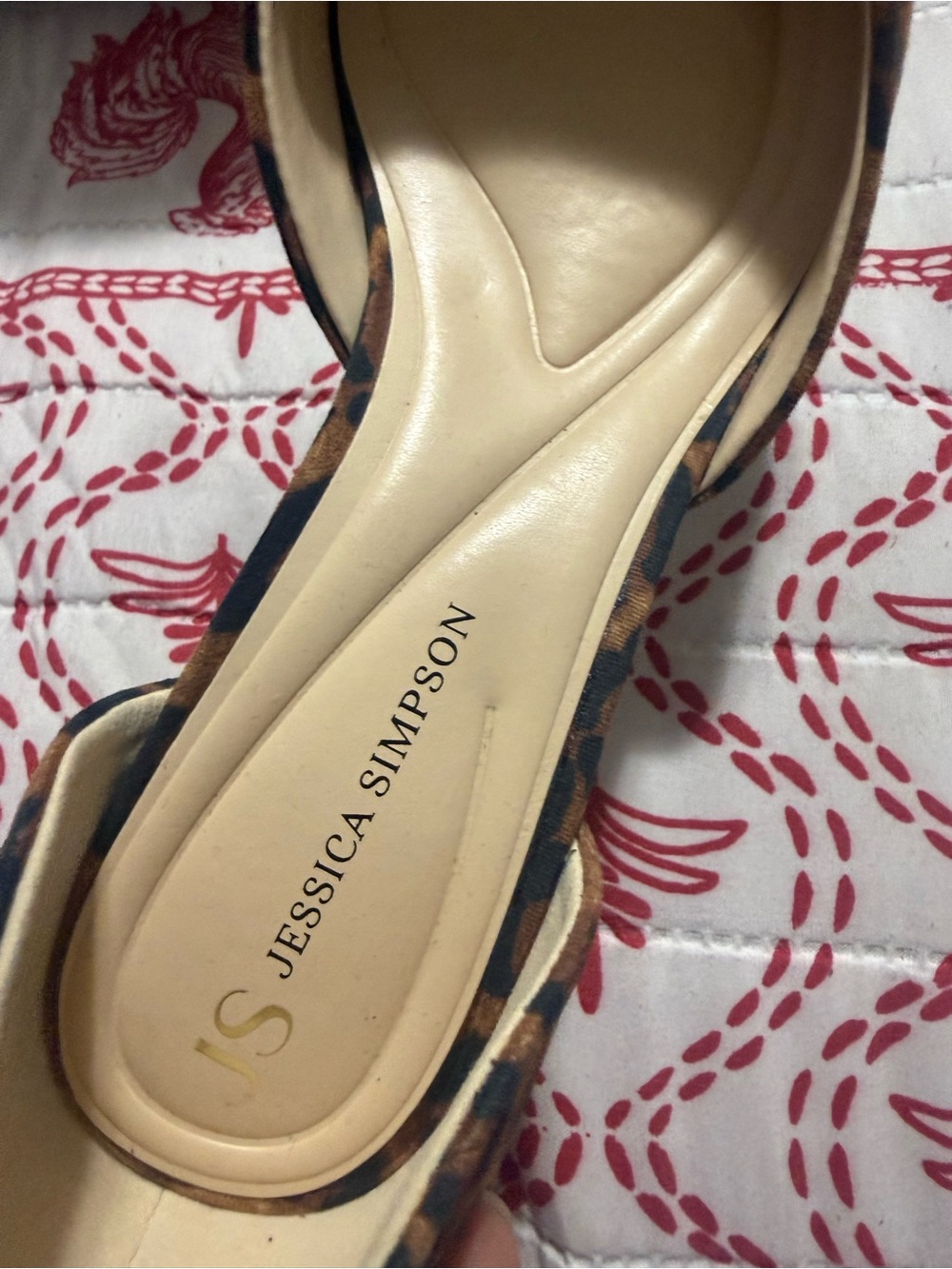 Jessica Simpson Leopard Print Pointed Toe D'Orsay Flats - Picture 3 of 7